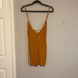 Orange adjustable tank top strap romper